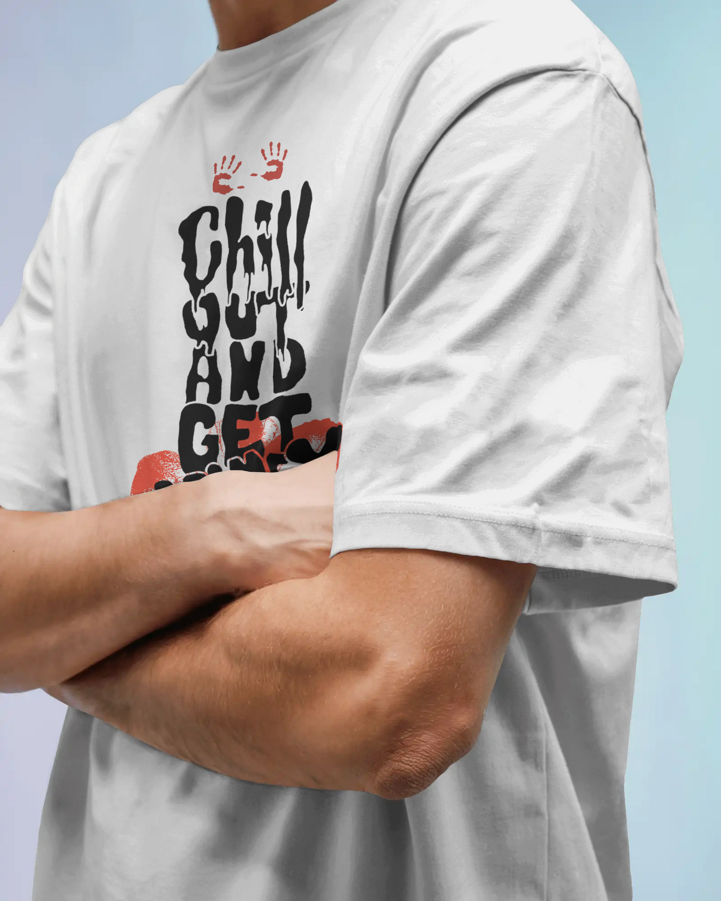 Premium Chill Out & Get Grimey Oversized Graphic T-Shirt