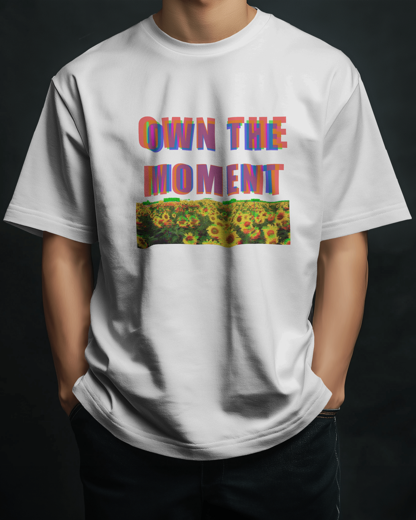 Premium Oversized 'Own The Moment' Sunflower T-Shirt