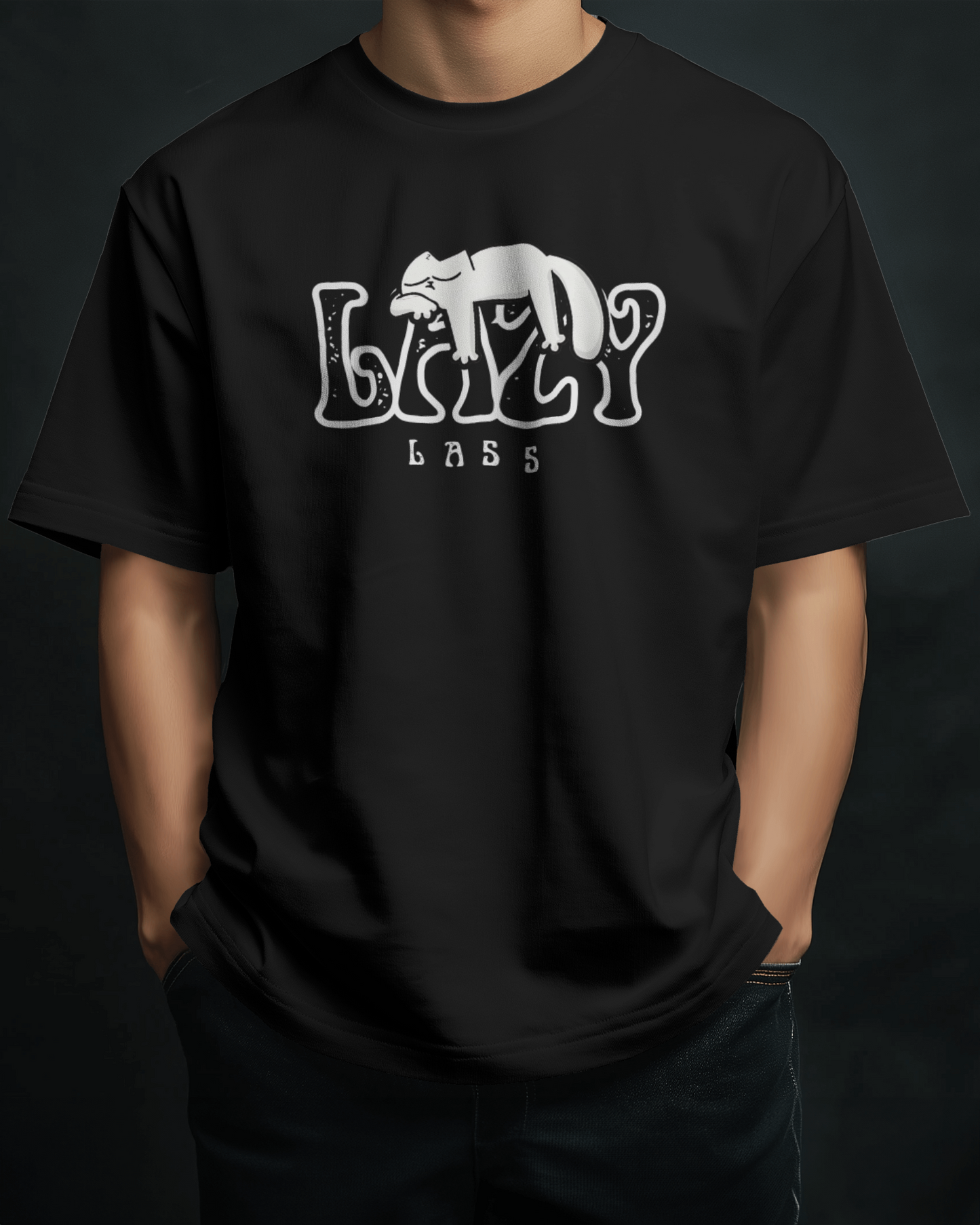 Premium Lazy Bass Cat Oversized T-shirt | Limited Edition