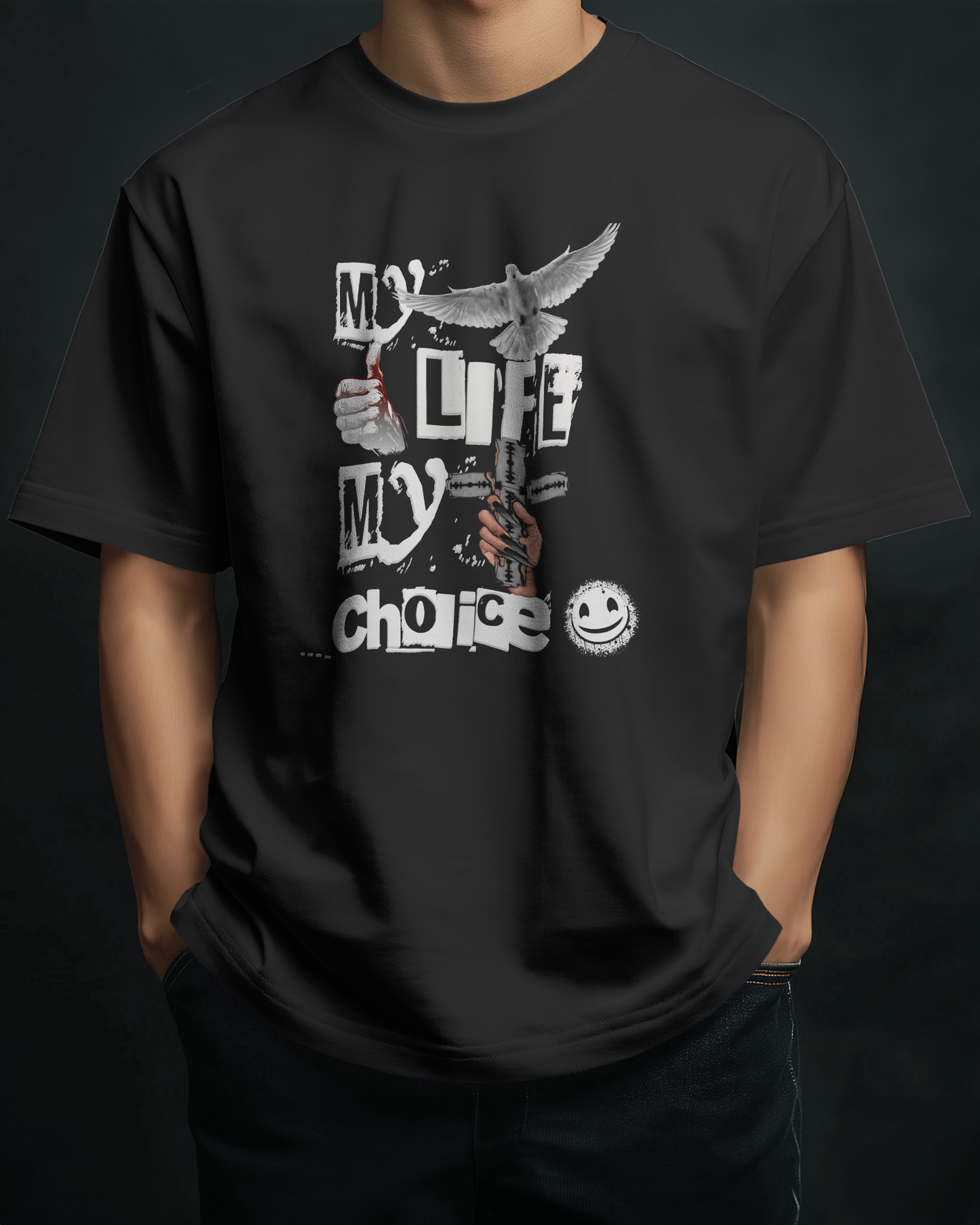 Premium 'My Life My Choice' Oversized Graphic T-shirt