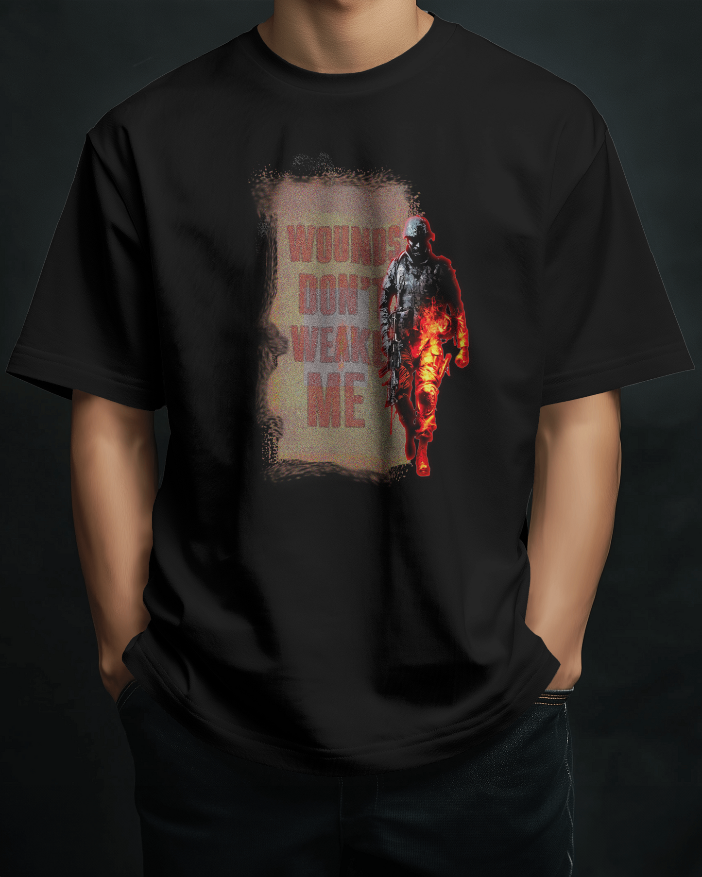 Premium Warfare 'Wounds Don't Weaken Me' Oversized T-shirt