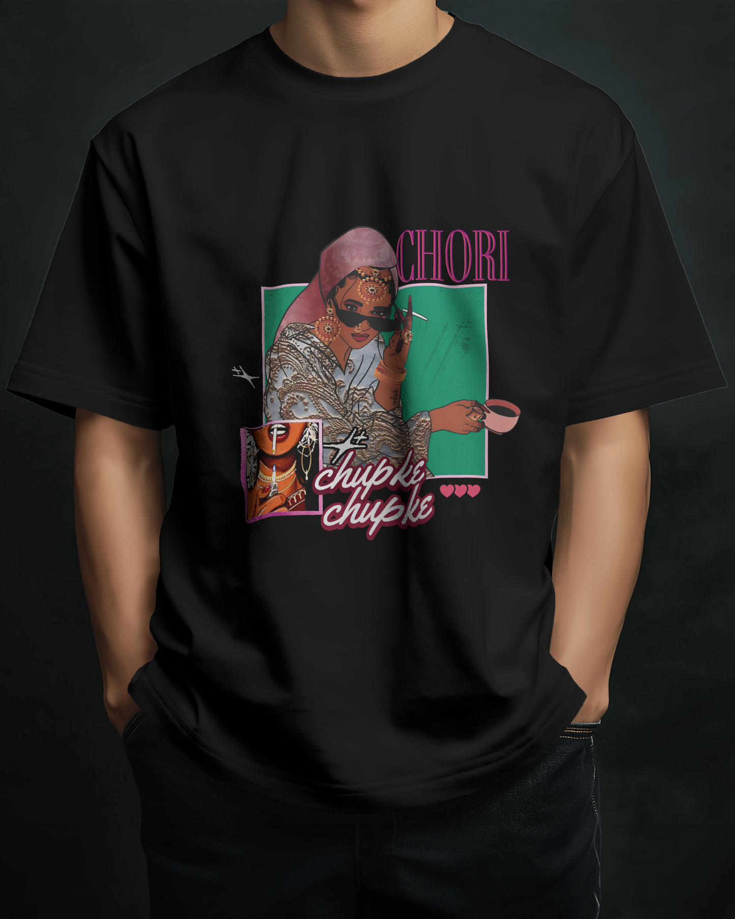 Premium Chori Chupke Chupke Oversized Graphic T-shirt