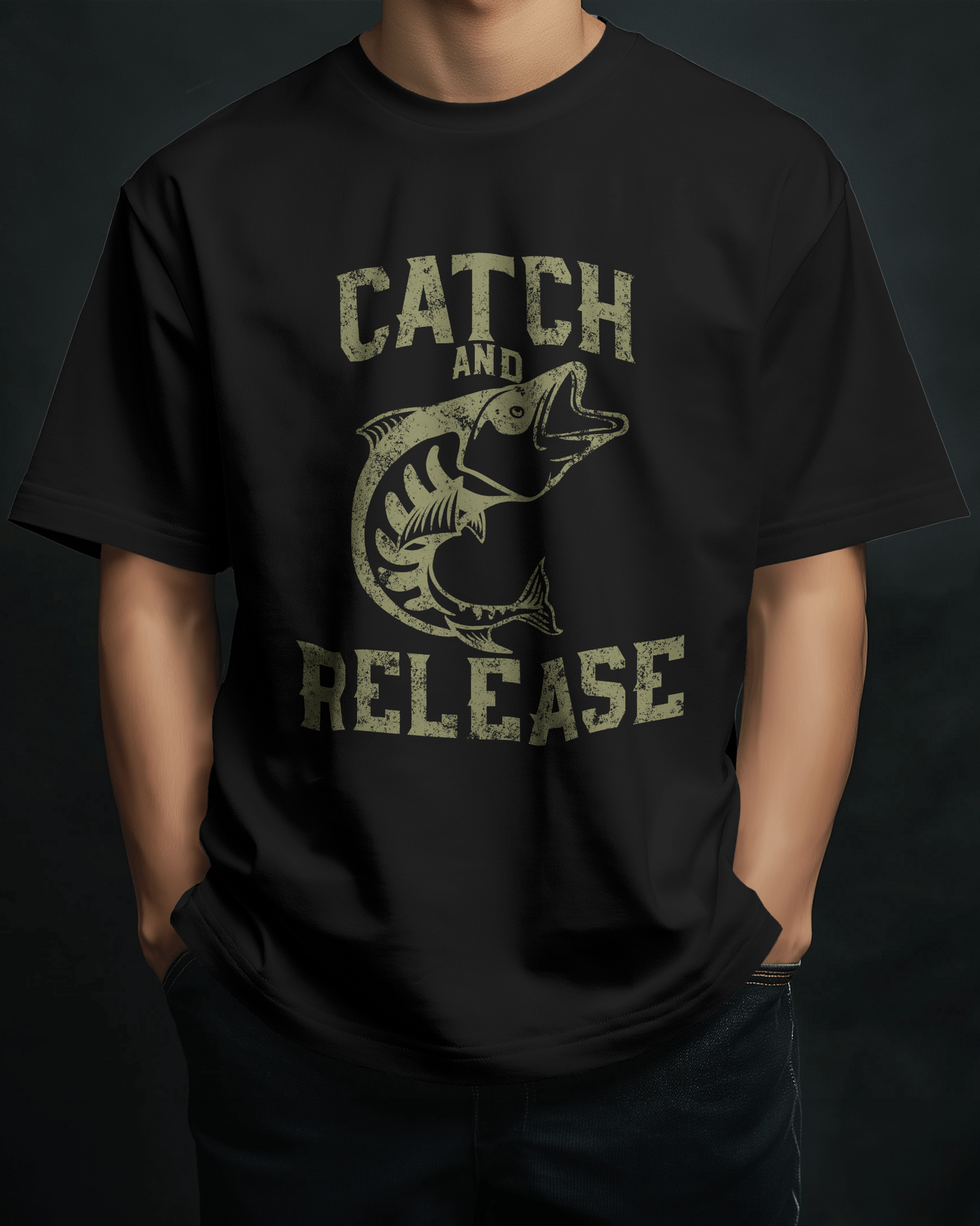 Premium Catch And Release Bass Fishing Oversized T-shirt