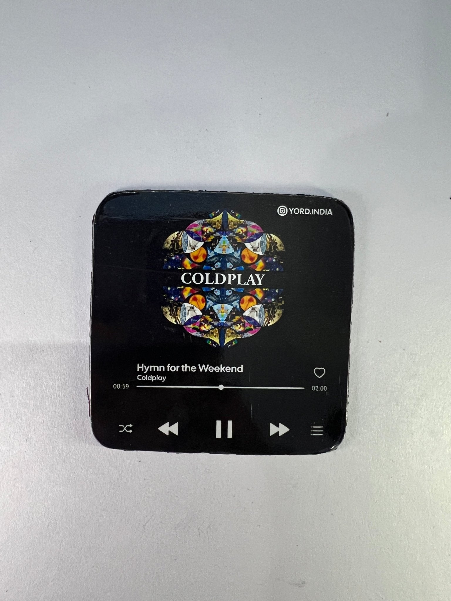 Coldplay India tour fridge magnets pack of 5 (Random). 0.7mm thickness, 7x7cm square shaped - YORD