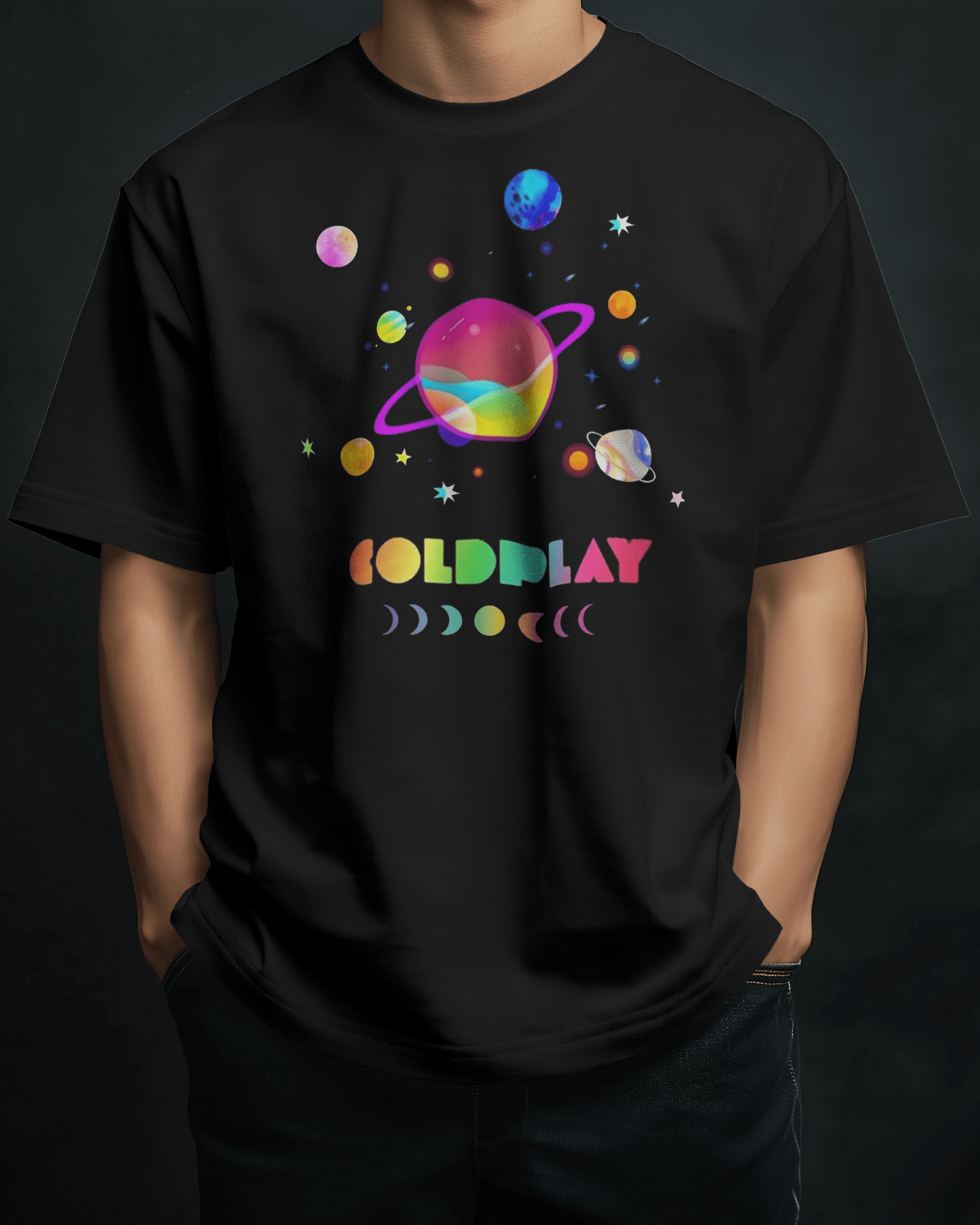 Coldplay Oversized French Terry Cotton T-Shirt - Premium Luxury Concert Wear - YORD