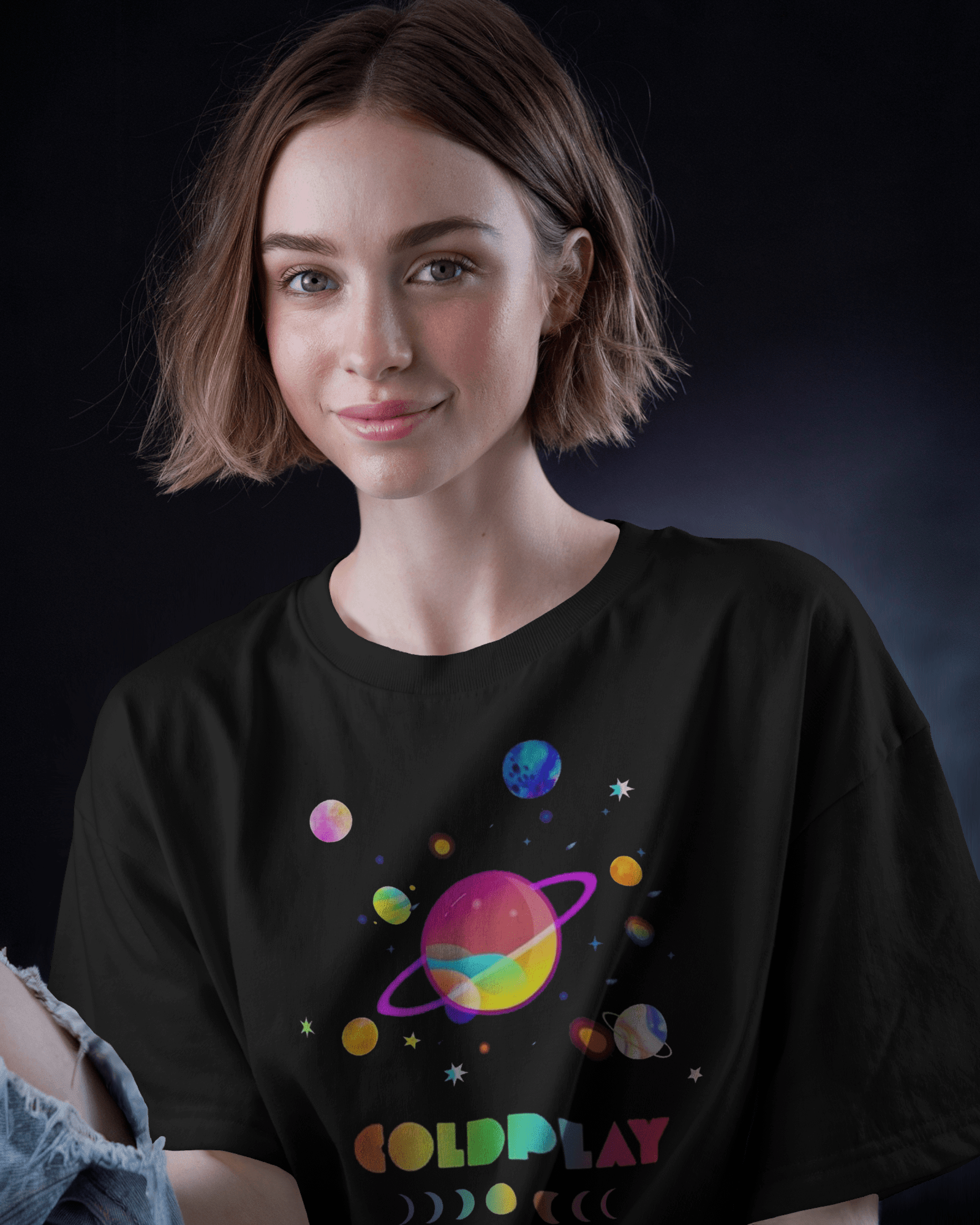 Coldplay Oversized French Terry Cotton T-Shirt - Premium Luxury Concert Wear - YORD