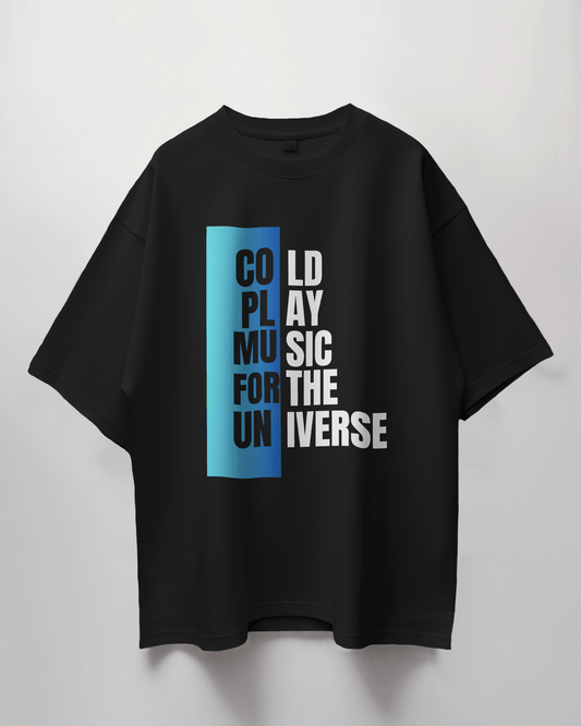 Coldplay Premium Oversize French Terry Cotton T-shirt - Music for the Universe Edition - YORD