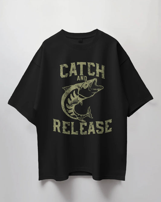 Premium Catch And Release Bass Fishing Oversized T-shirt