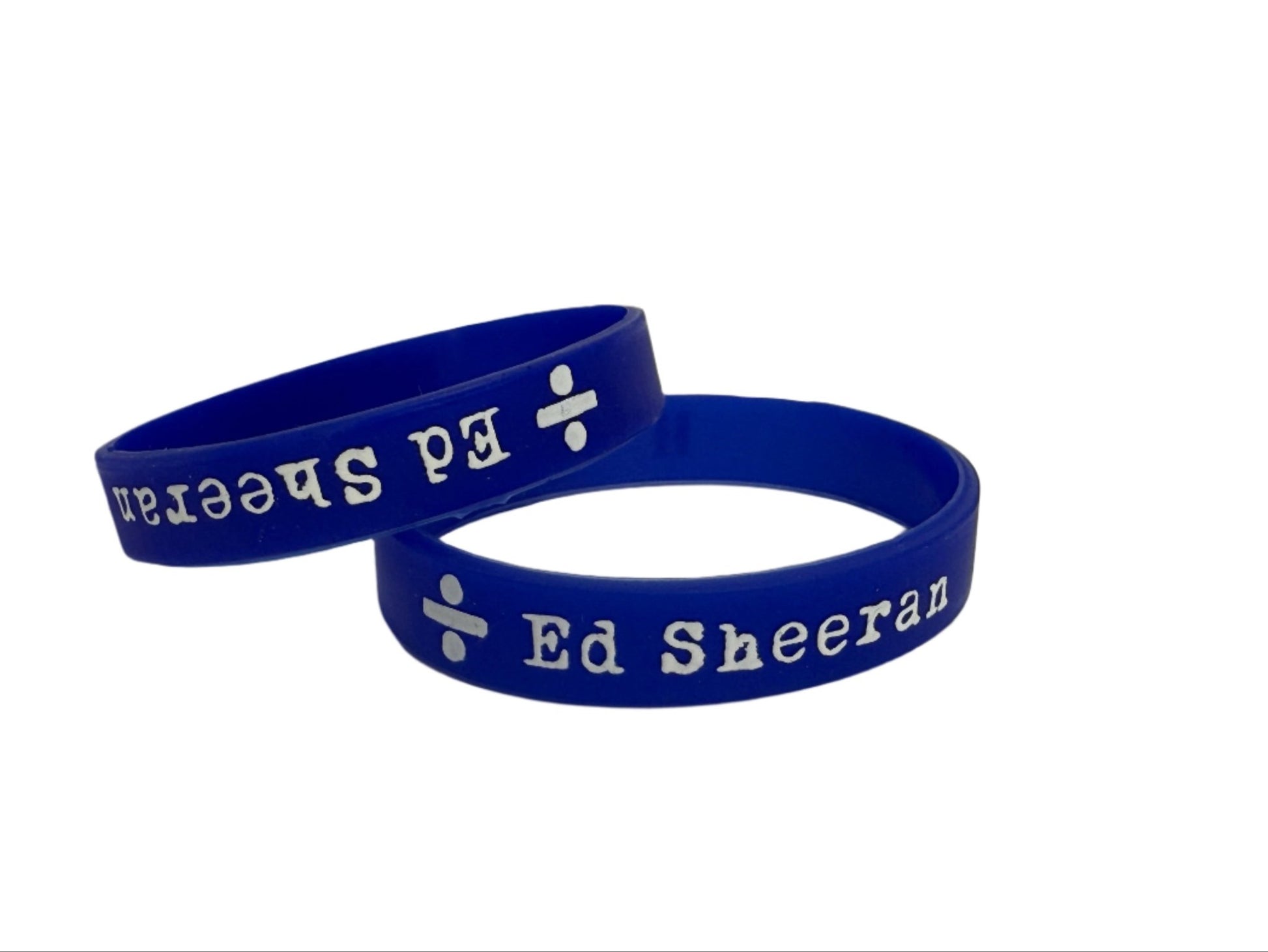 Ed Sheeran Wristband Set - Blue with White Print (Pack of 2) - YORD