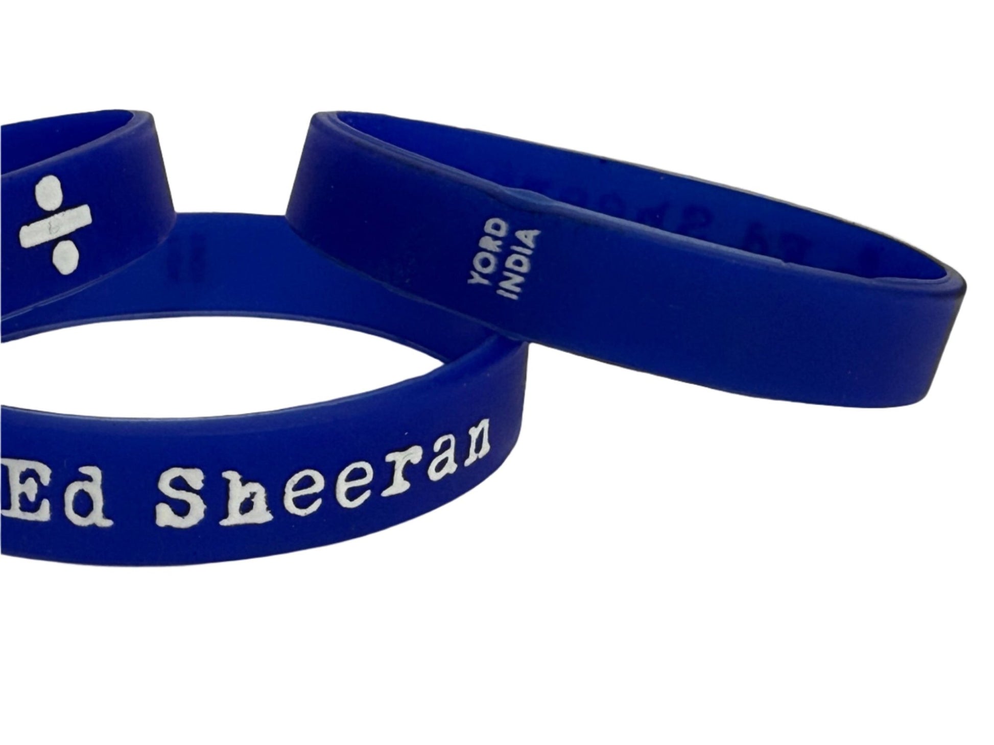 Ed Sheeran Wristband Set - Blue with White Print (Pack of 2) - YORD