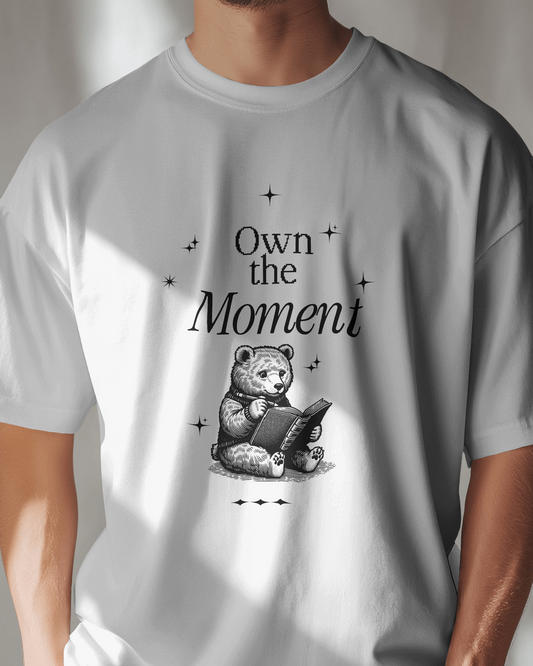 Premium 'Own the Moment' Teddy Bear Reading Regular T-shirt