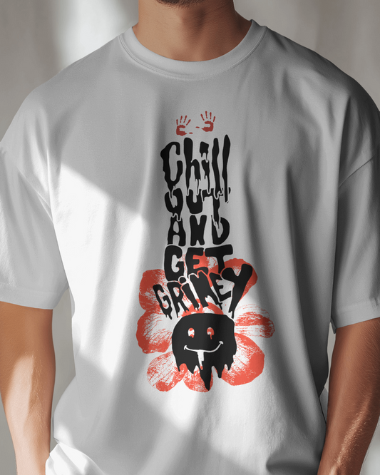 Premium Chill Out And Get Grimey Regular Graphic T-shirt
