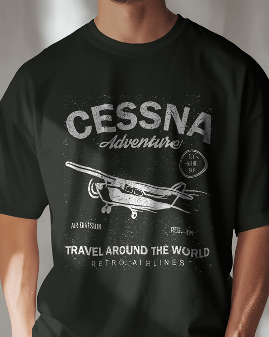 Premium Cessna Adventure Retro Aviation T-Shirt