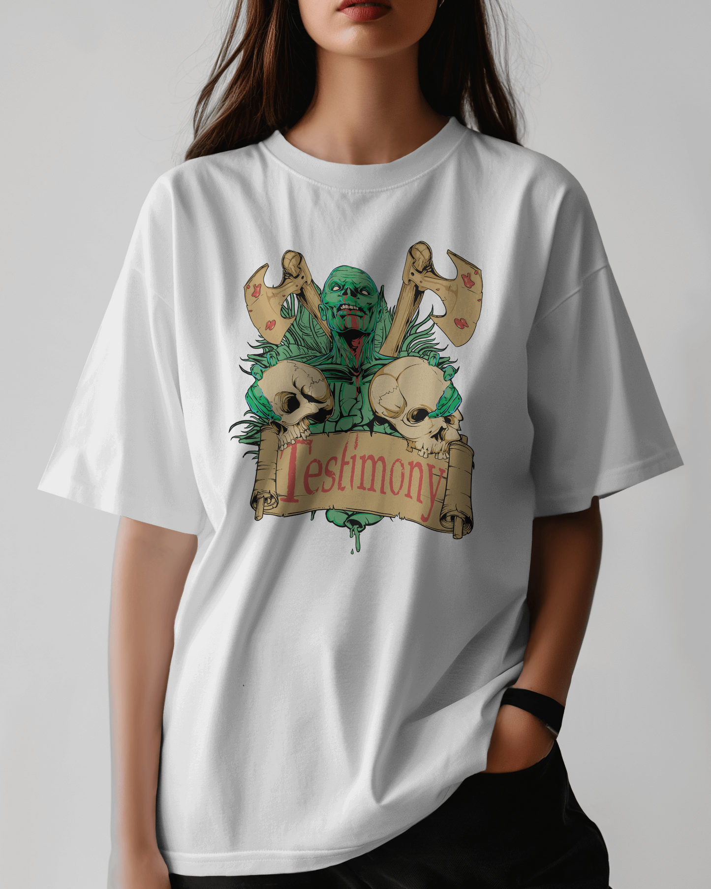 Premium Oversized Skull Hotrod Graphic T-shirt