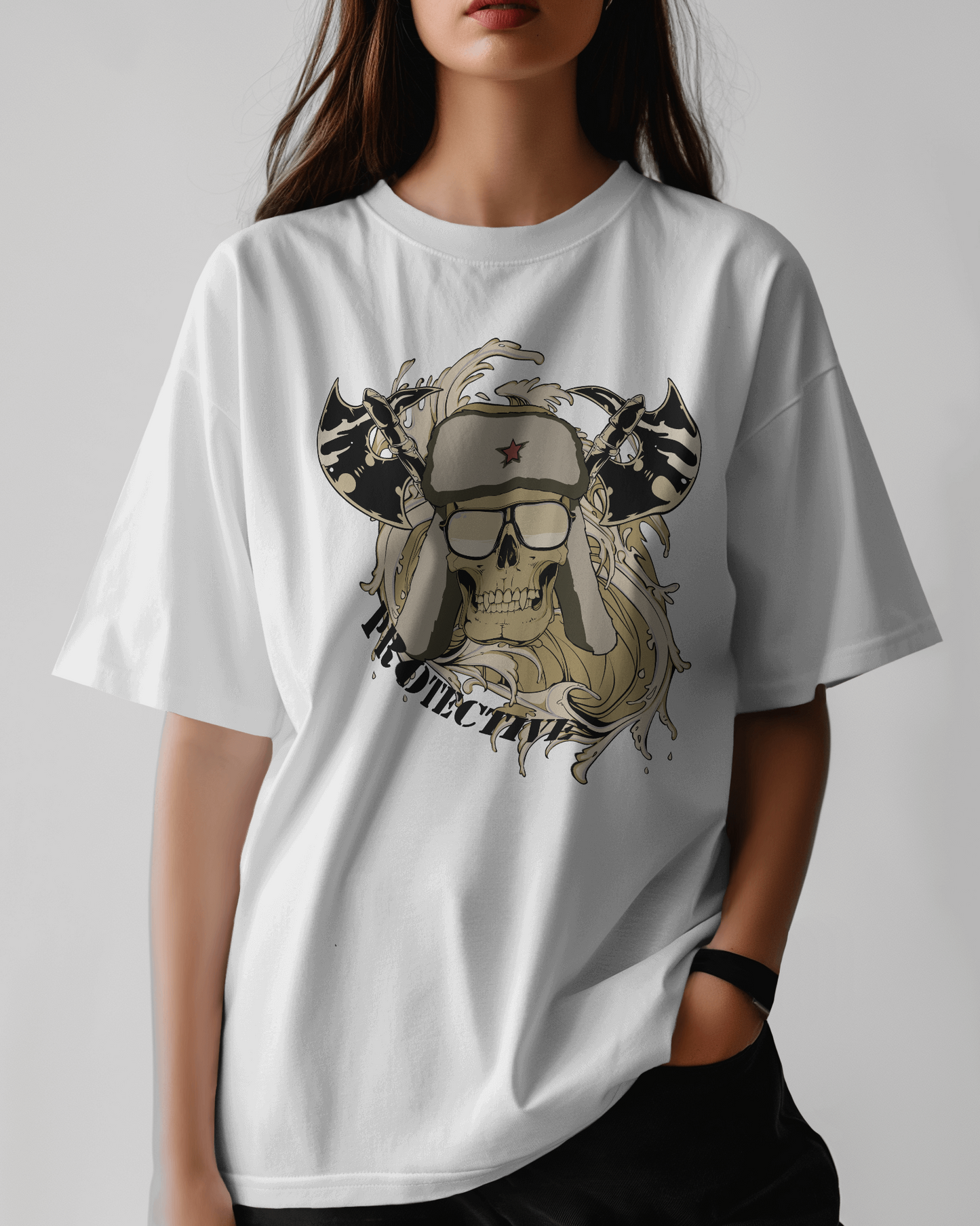 Premium Sheriff Skull Oversized T-shirt - Limited Edition