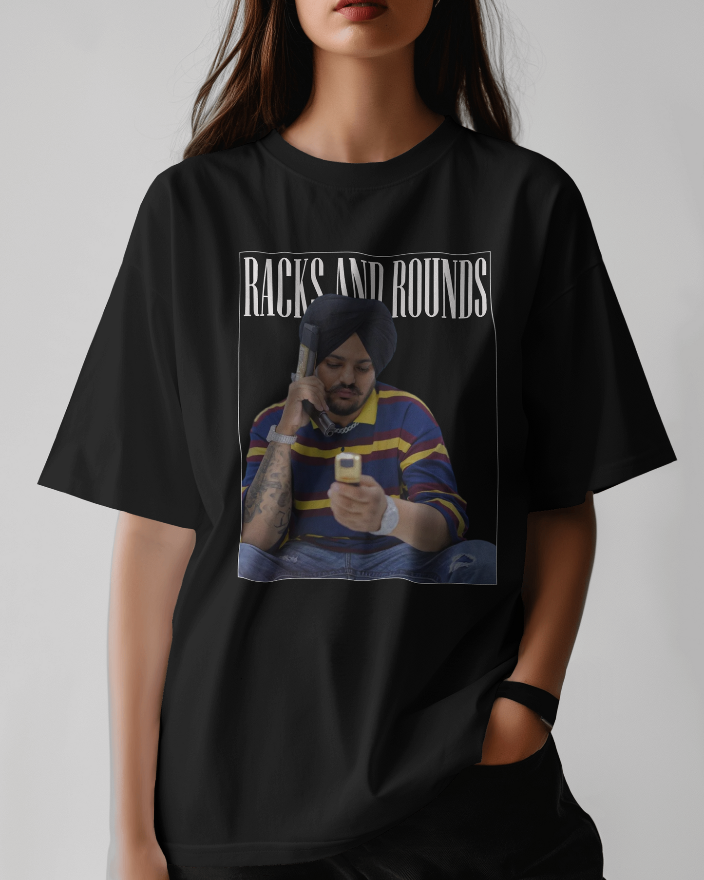 Premium 'Racks and Rounds' Oversized Streetwear T-shirt
