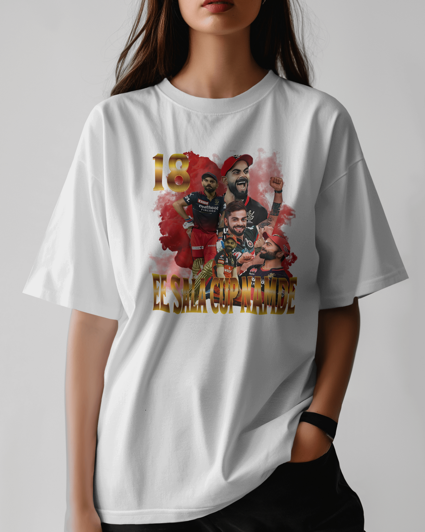 Premium Oversized RCB Cricket Fan T-shirt - Limited Edition
