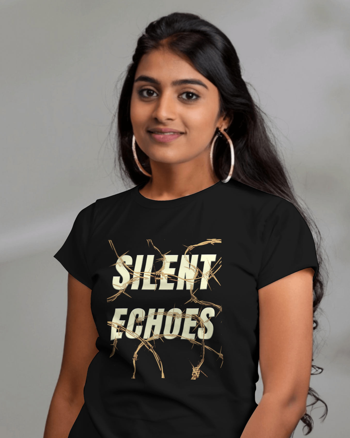 Premium Silent Echoes Barbed Wire Graphic Regular T-shirt