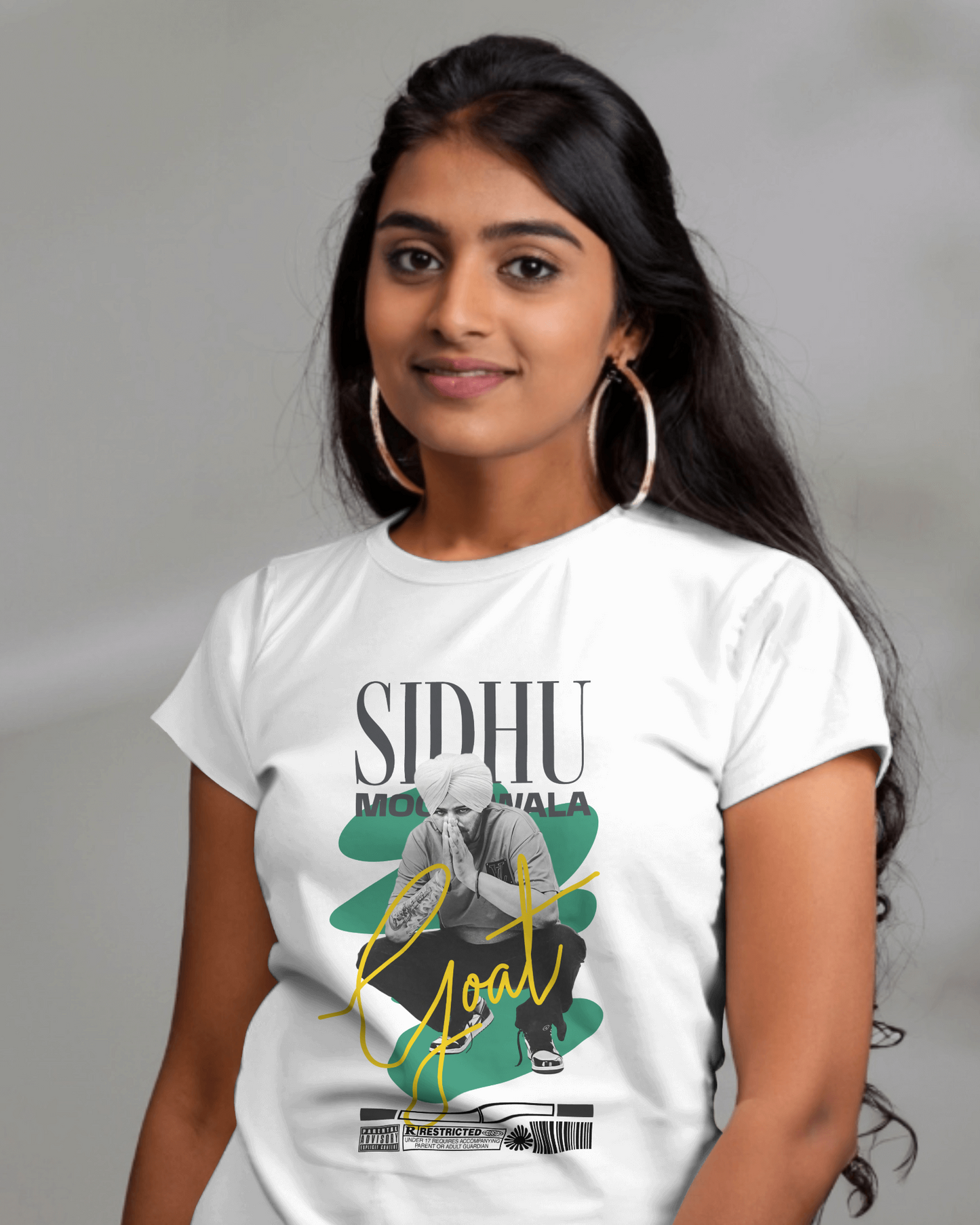 Premium Regular Sidhu Moosewala GOAT Edition White T-shirt