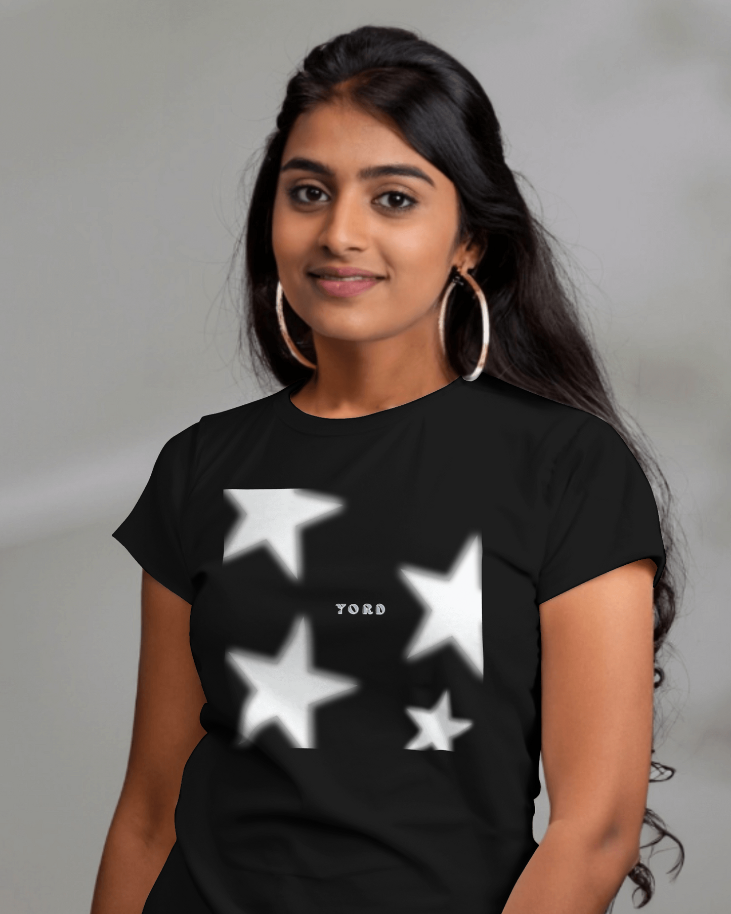 Premium YORD Star Glow Print Black Regular  T-Shirt - Limited Edition