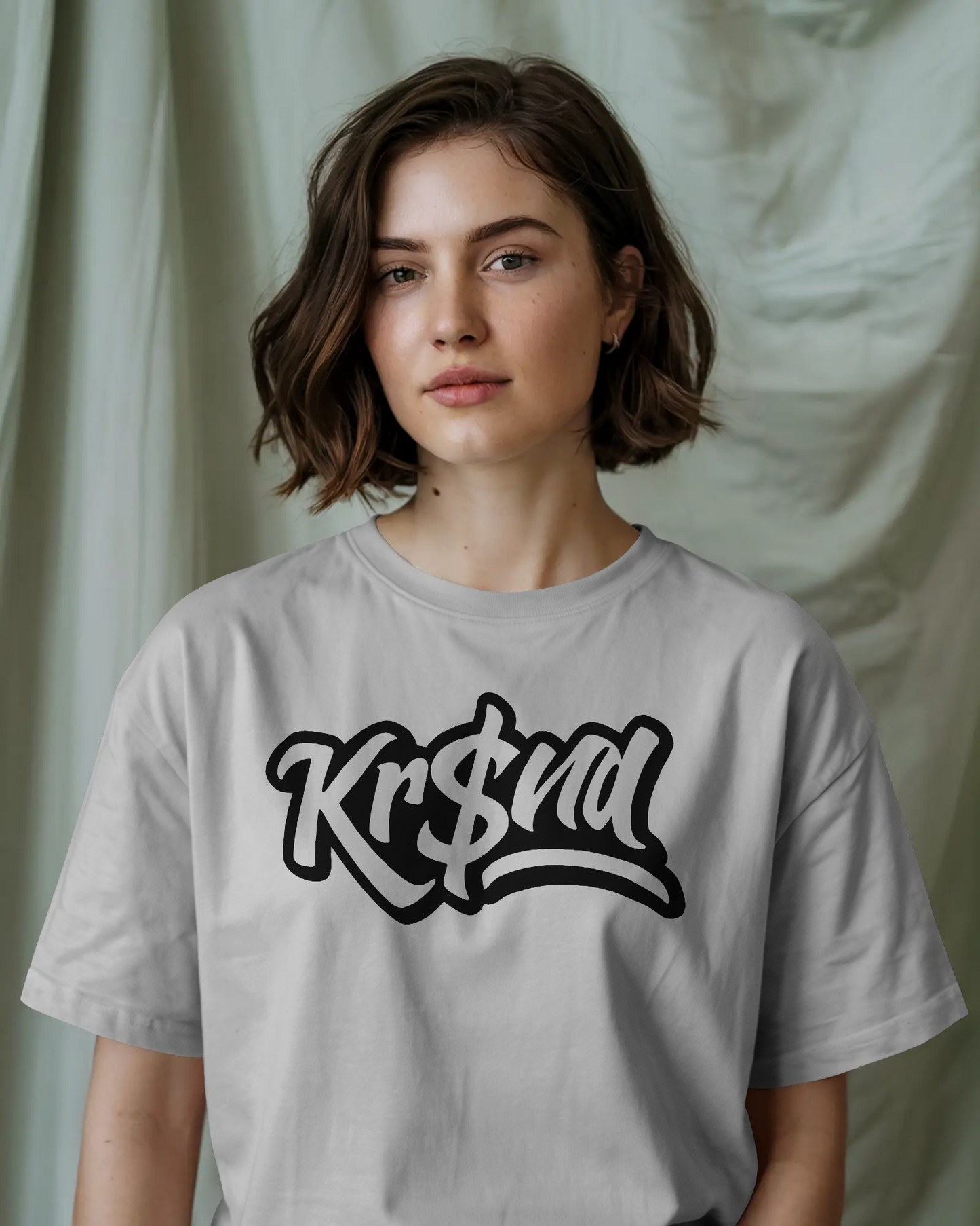 Premium Hand Printed KR$NA Oversized White T-shirt | Limited Edition