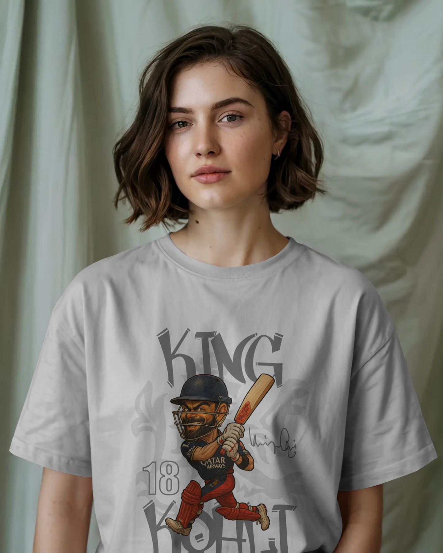 Premium RCB King Kohli Oversized Cricket T-shirt | IPL Edition