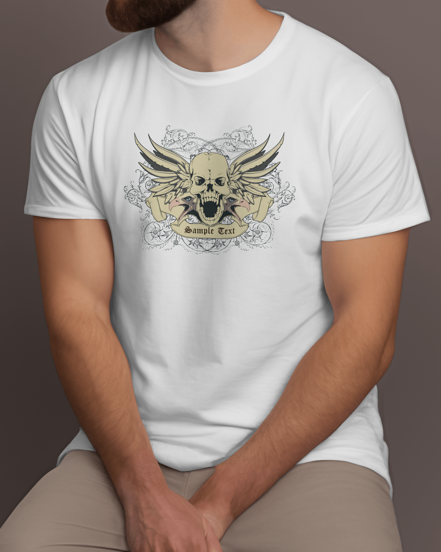 Premium Winged Skull Graphic Regular T-shirt