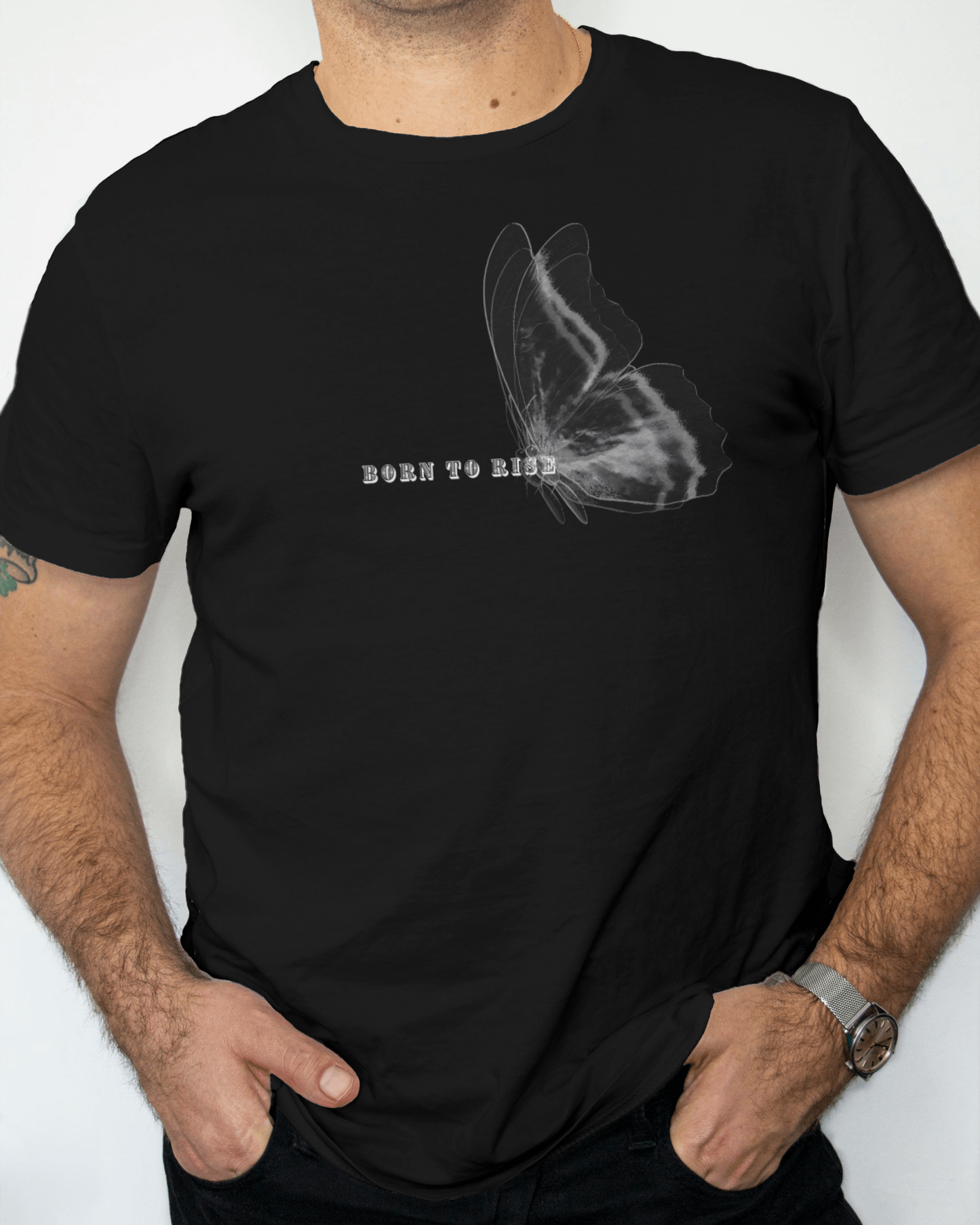 Premium Born To Rise Butterfly Graphic Regular T-shirt
