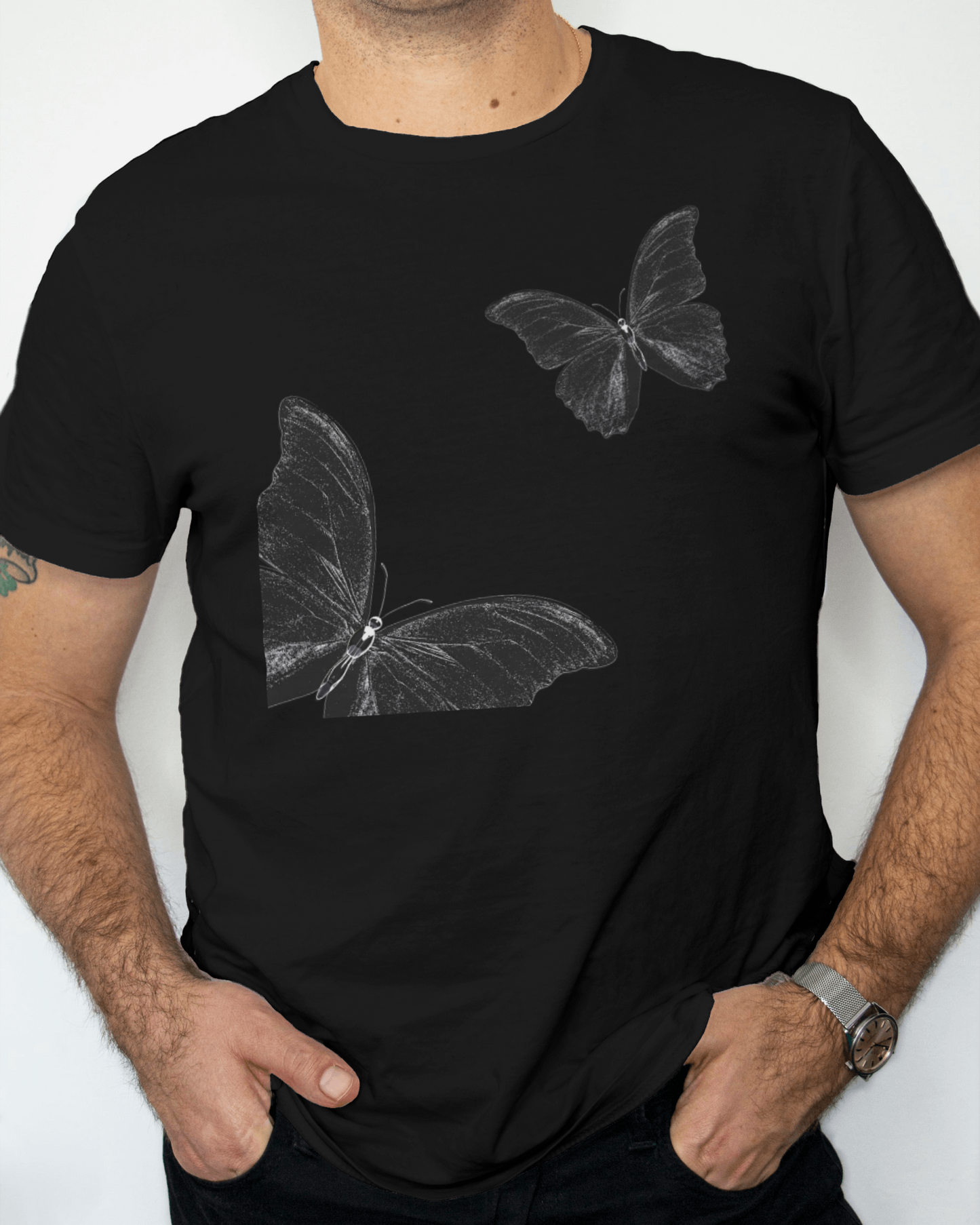 Premium Butterfly Sketch Art Regular T-Shirt | YORD Exclusive
