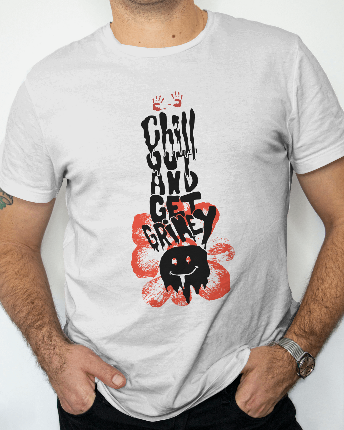 Premium Chill Out And Get Grimey Regular Graphic T-shirt