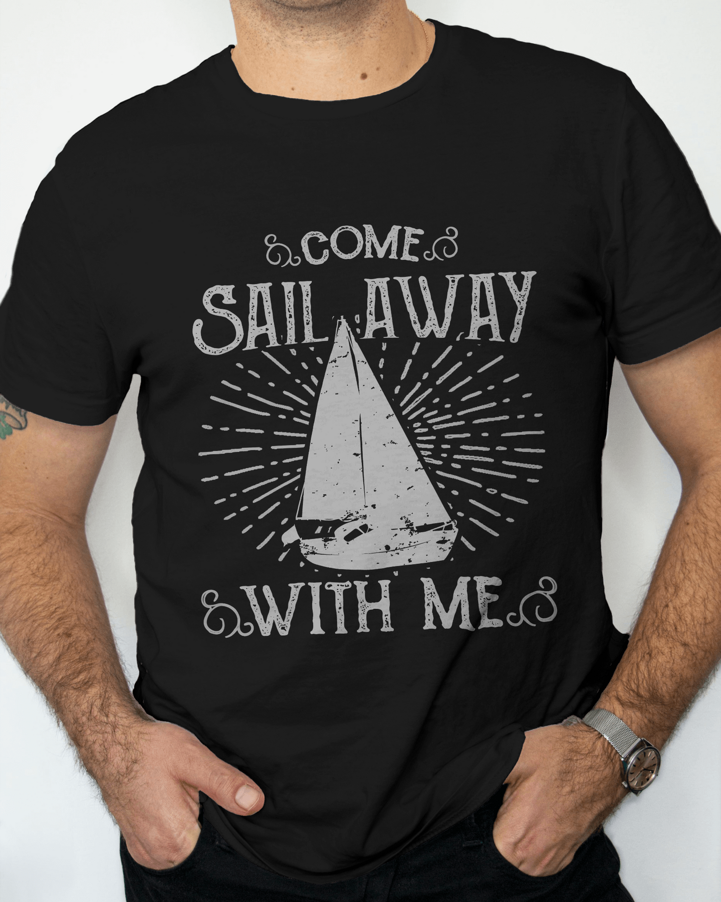 Premium Nautical 'Come Sail Away With Me' Cotton T-Shirt