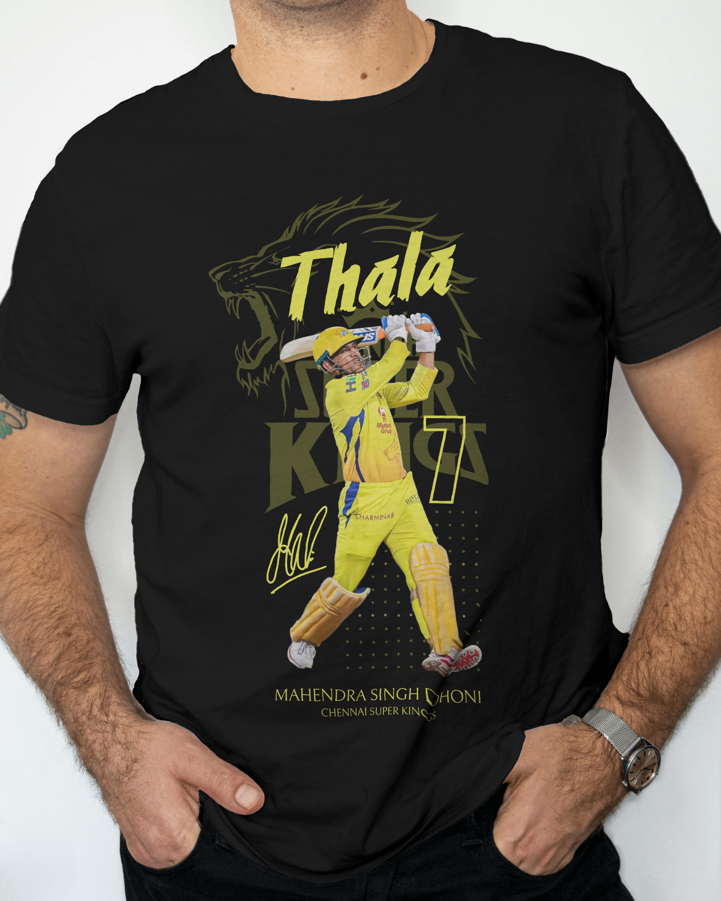 Premium CSK Thala MS Dhoni Cricket Legend Limited Edition Regular  T-shirt