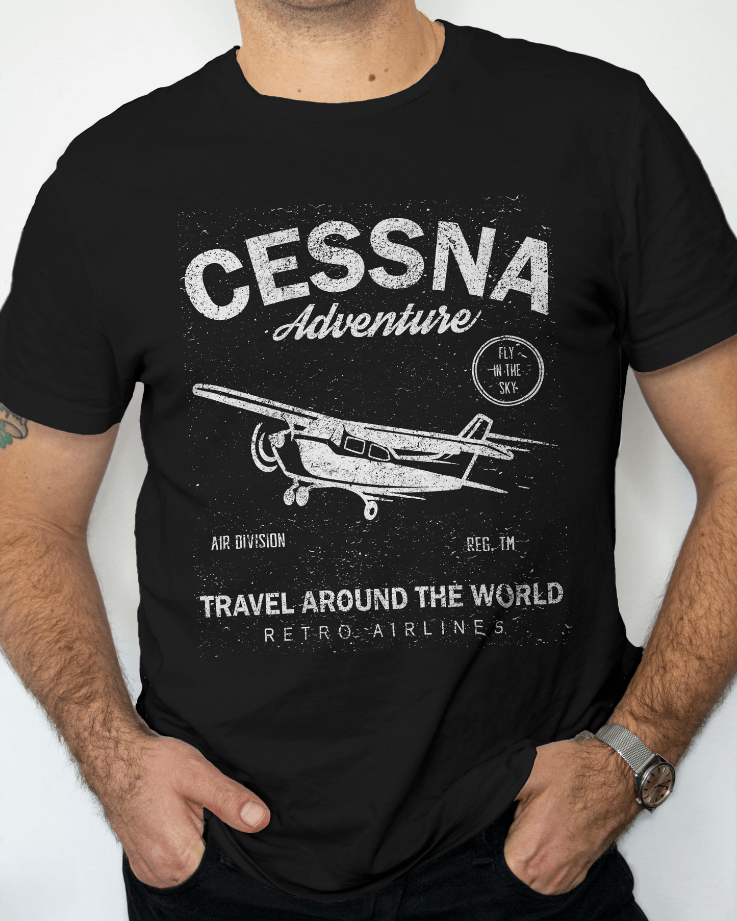 Premium Cessna Adventure Retro Aviation T-Shirt
