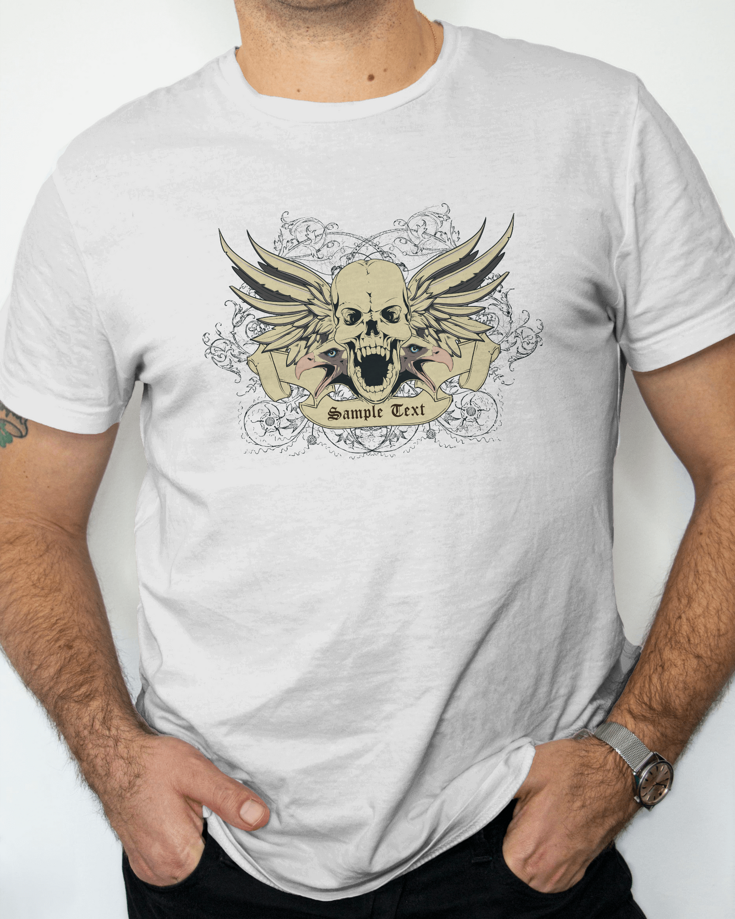 Premium Winged Skull Graphic Regular T-shirt