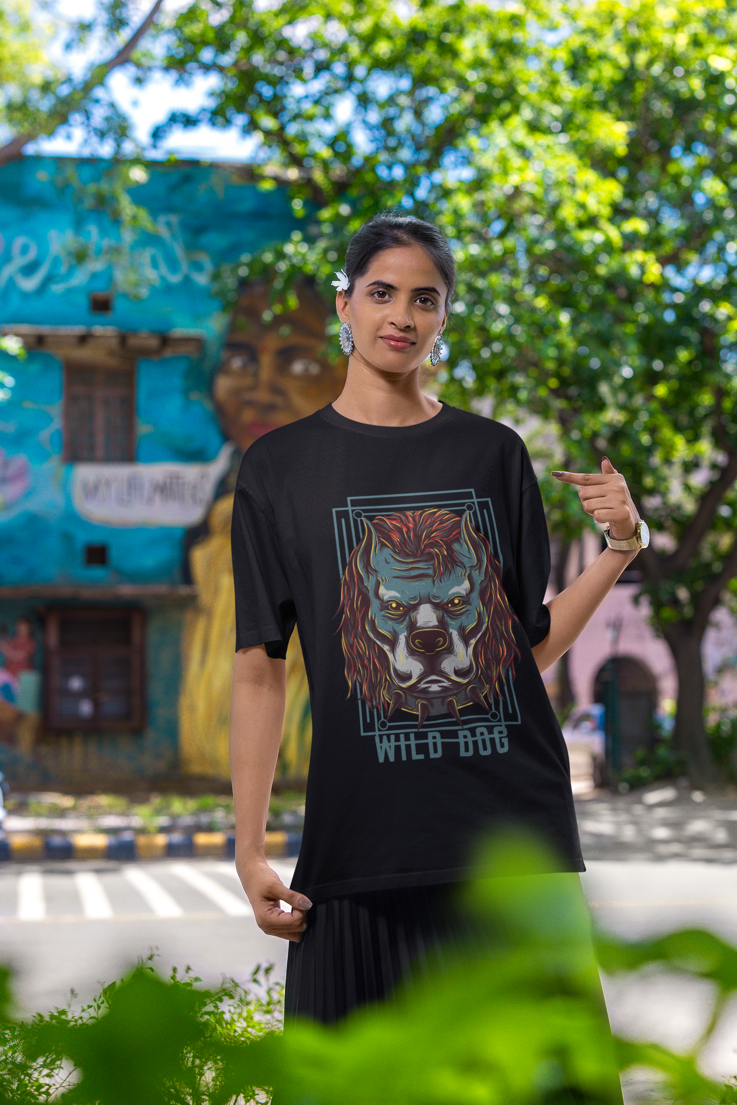 Premium Wild Dog Oversized Graphic T-shirt by YORD