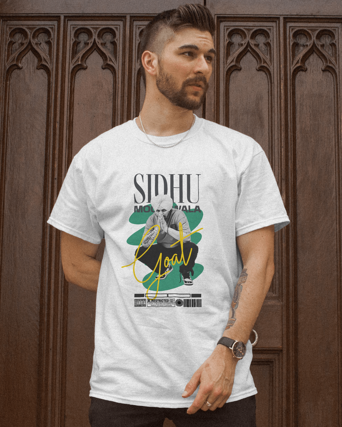 Premium Regular Sidhu Moosewala GOAT Edition White T-shirt
