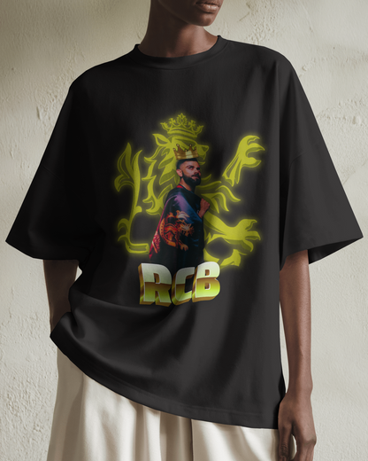 Premium RCB King Oversized Glow Print T-shirt - Limited Edition