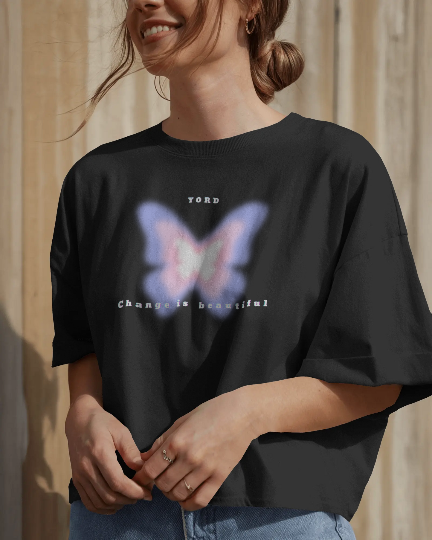 Premium Butterfly 'Change is Beautiful' Oversized T-shirt