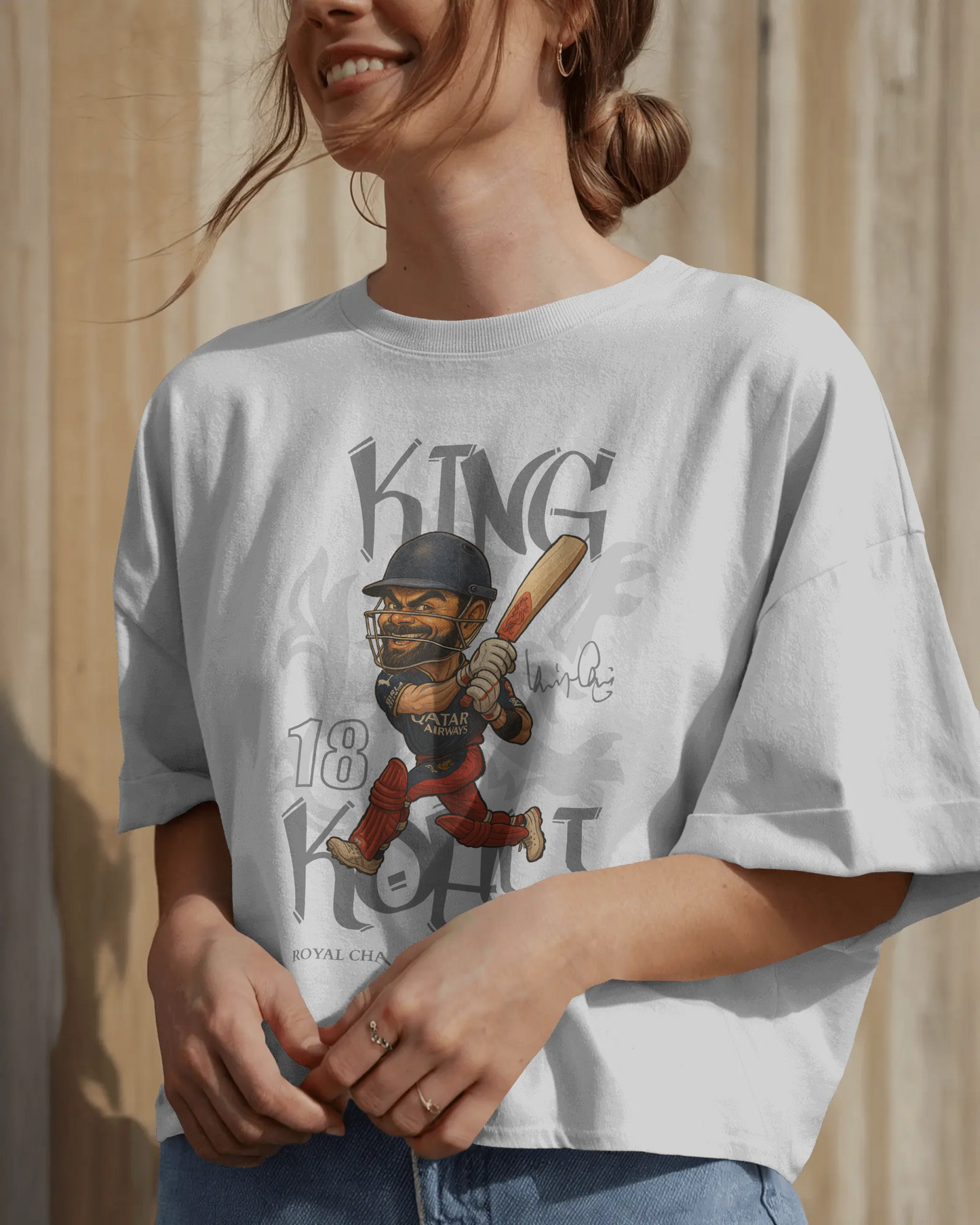 Premium RCB King Kohli Oversized Cricket T-shirt | IPL Edition