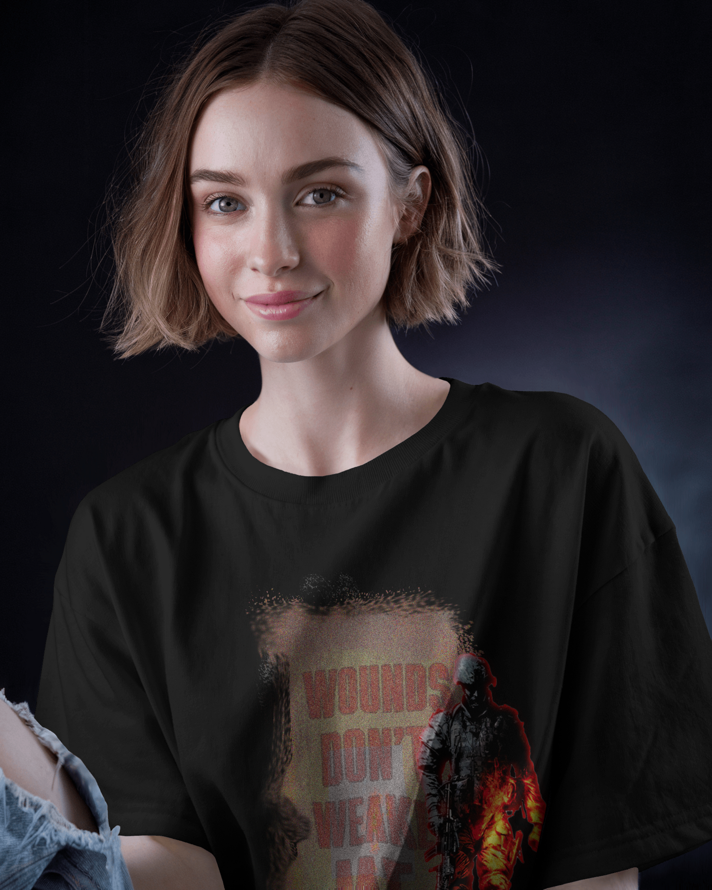 Premium Warfare 'Wounds Don't Weaken Me' Oversized T-shirt