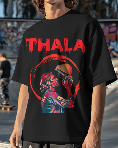 Premium Oversized THALA CSK MS Dhoni Tribute T-shirt