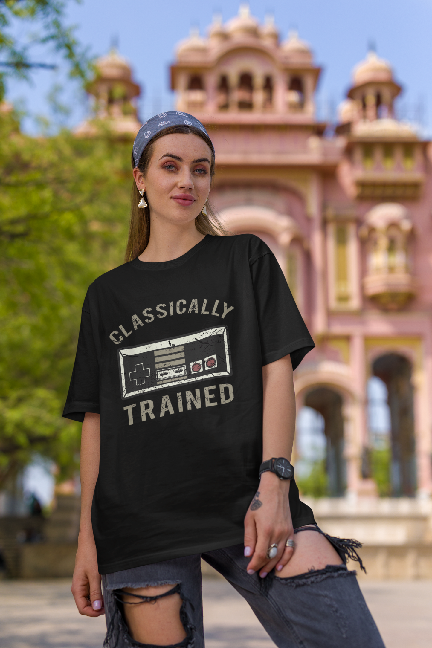 Premium Classically Trained Nintendo Controller Oversized T-shirt