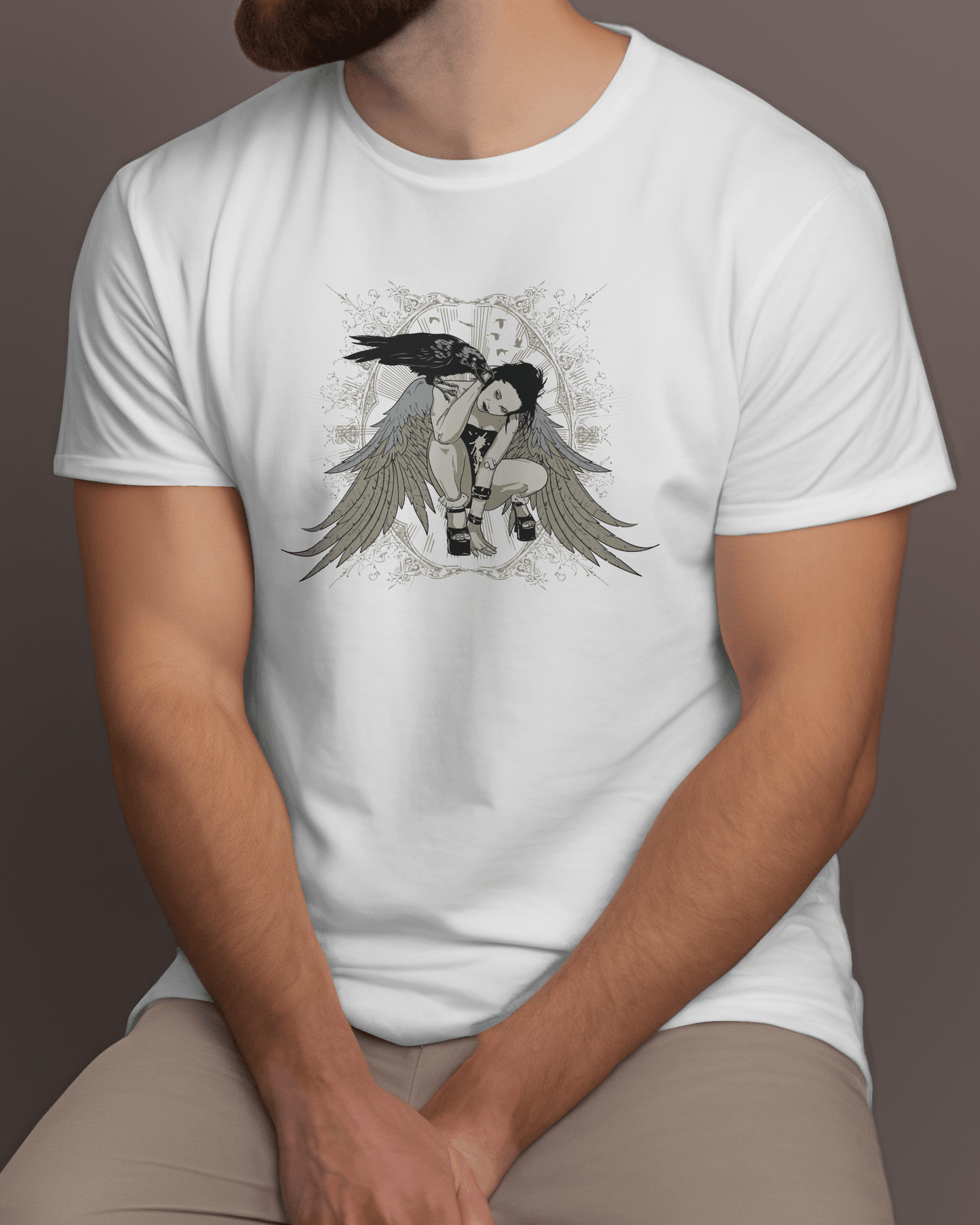 Premium Angel Wings Gothic Raven T-Shirt | Limited Edition - YORD