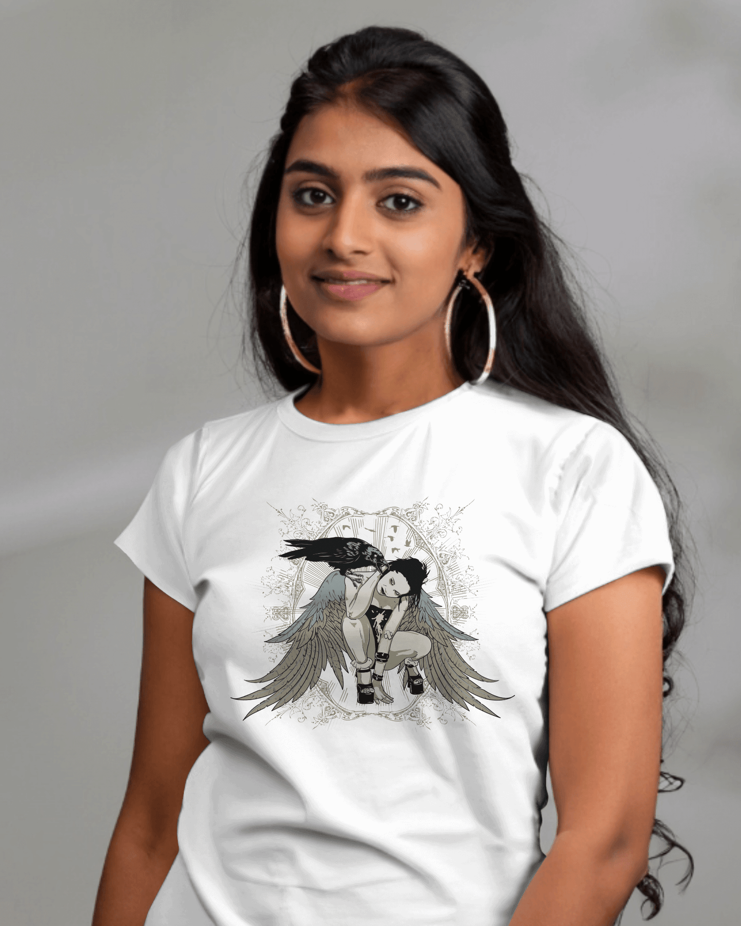 Premium Angel Wings Gothic Raven T-Shirt | Limited Edition - YORD