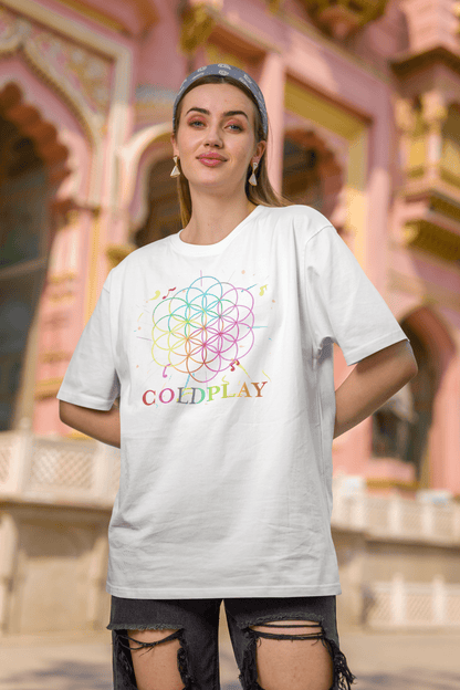 Premium Coldplay Oversize French Terry Cotton T-shirt - 240 GSM Luxury Concert Wear - YORD