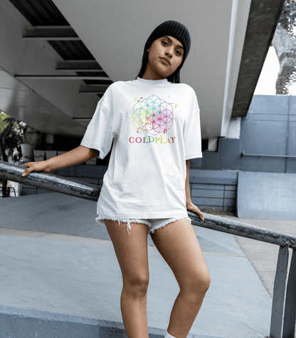 Premium Coldplay Oversize French Terry Cotton T-shirt - 240 GSM Luxury Concert Wear - YORD