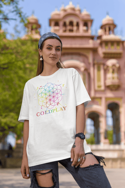 Premium Coldplay Oversize French Terry Cotton T-shirt - 240 GSM Luxury Concert Wear - YORD