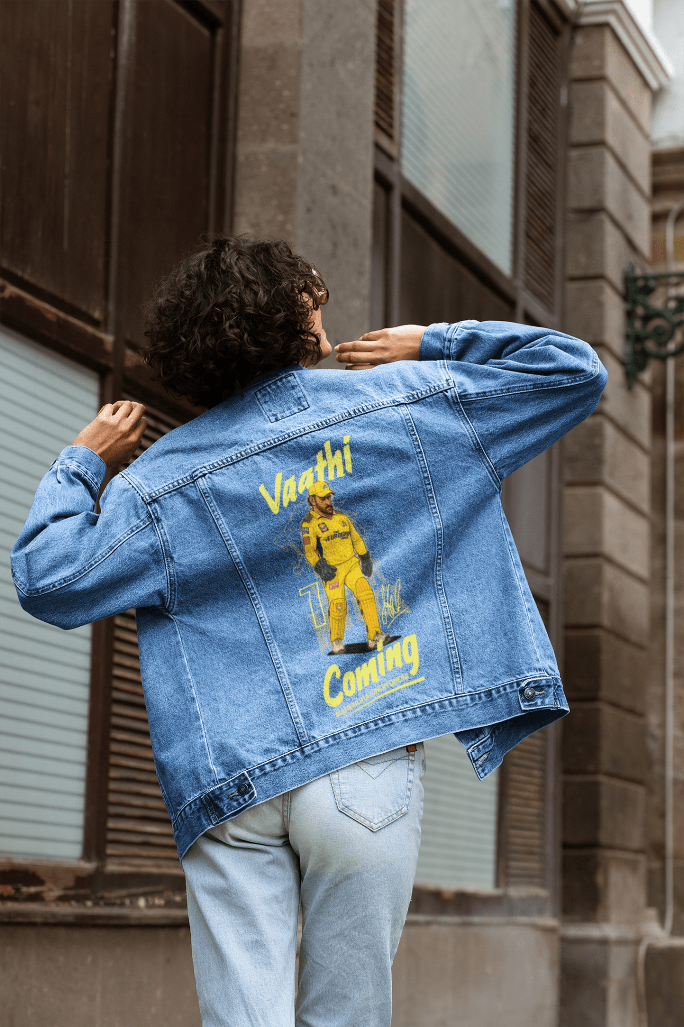Premium CSK M S Dhoni Tribute Denim Jacket - Limited Edition - YORD