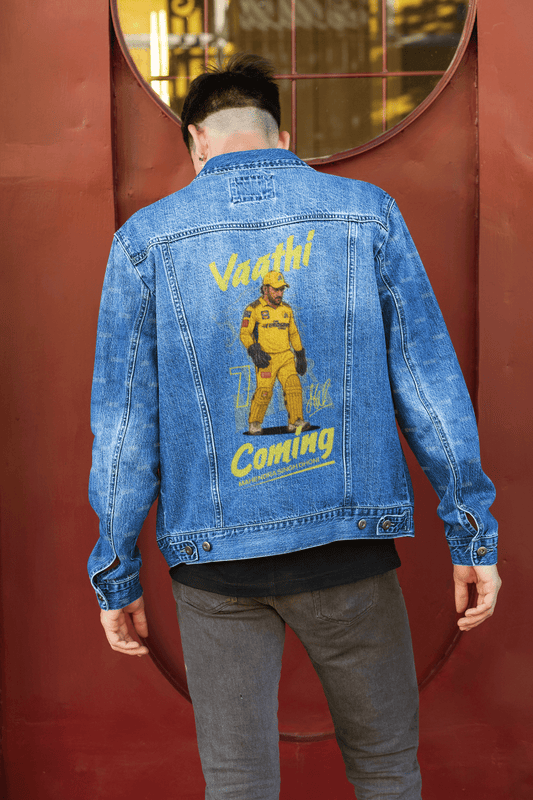 Premium CSK M S Dhoni Tribute Denim Jacket - Limited Edition - YORD