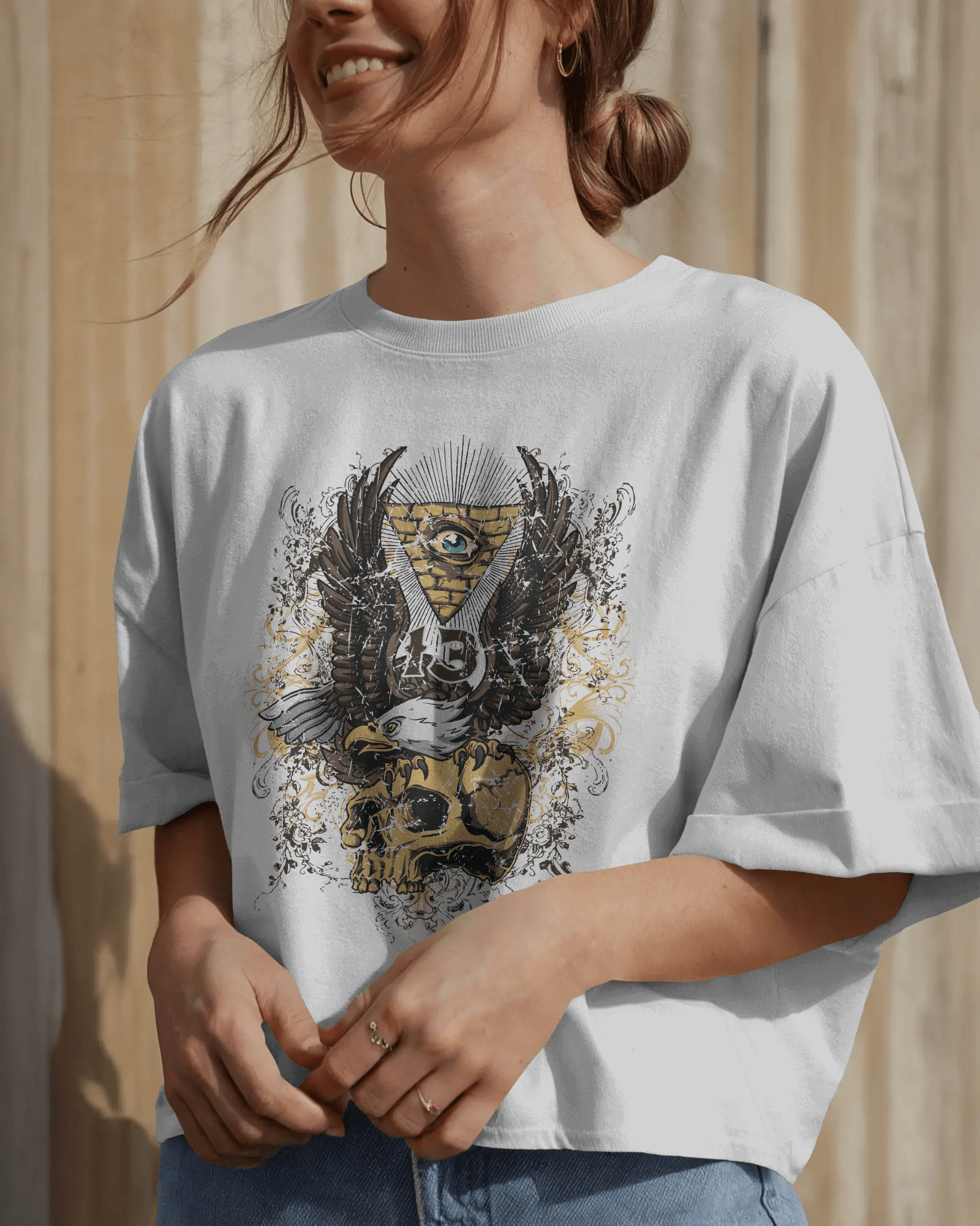 Premium Eagle Eye Illuminati Oversized T-Shirt - YORD